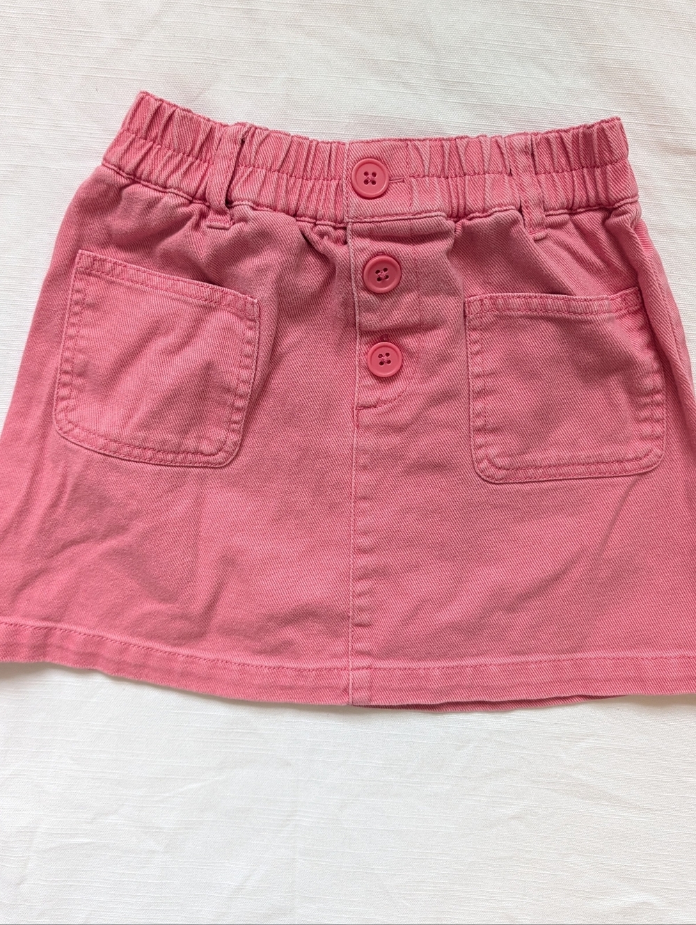 Mini Boden Girls Rose Pink Button-Front Skirt with Pockets